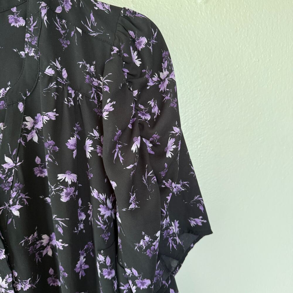 Torrid Harper flowy georgette fabric purple floral print size 3X - Picture 7 of 10